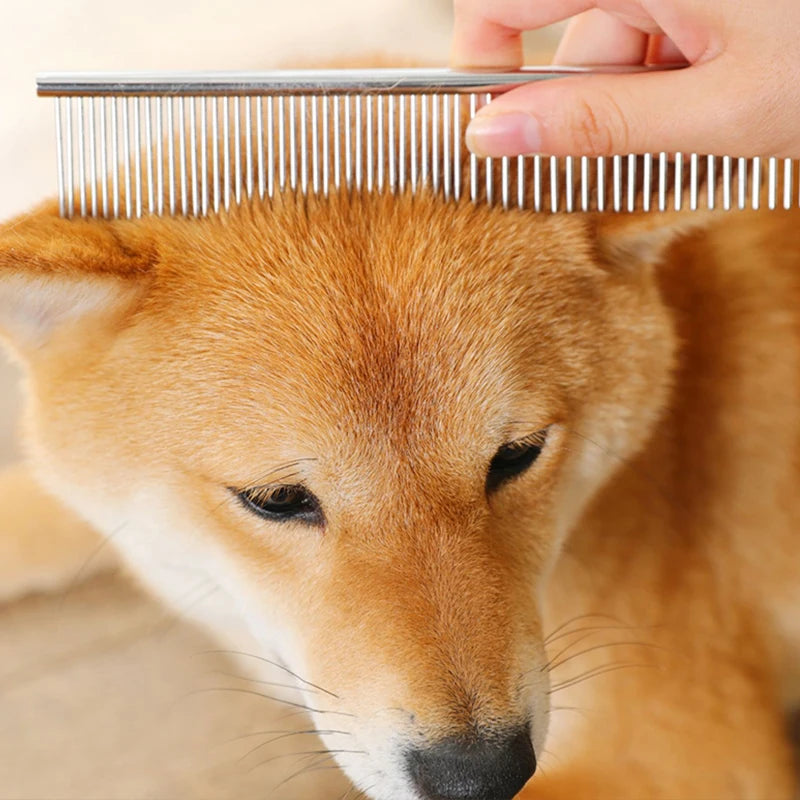 🪮🐕 Stainless Steel Pet Comb – Χτένα Περιποίησης για Μακρύ & Πυκνό Τρίχωμα Σκύλων & Γατών ✂️🐾 Ιδανική για καθημερινό grooming & απομάκρυνση νεκρών τριχών – κατάλληλη για κάθε είδος κατοικιδίου!