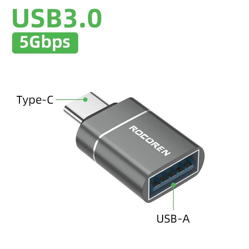 🔌✨ Rocoren USB-C OTG Adapter – Ταχύτατος Μετατροπέας USB-C σε USB 3.0 🎯