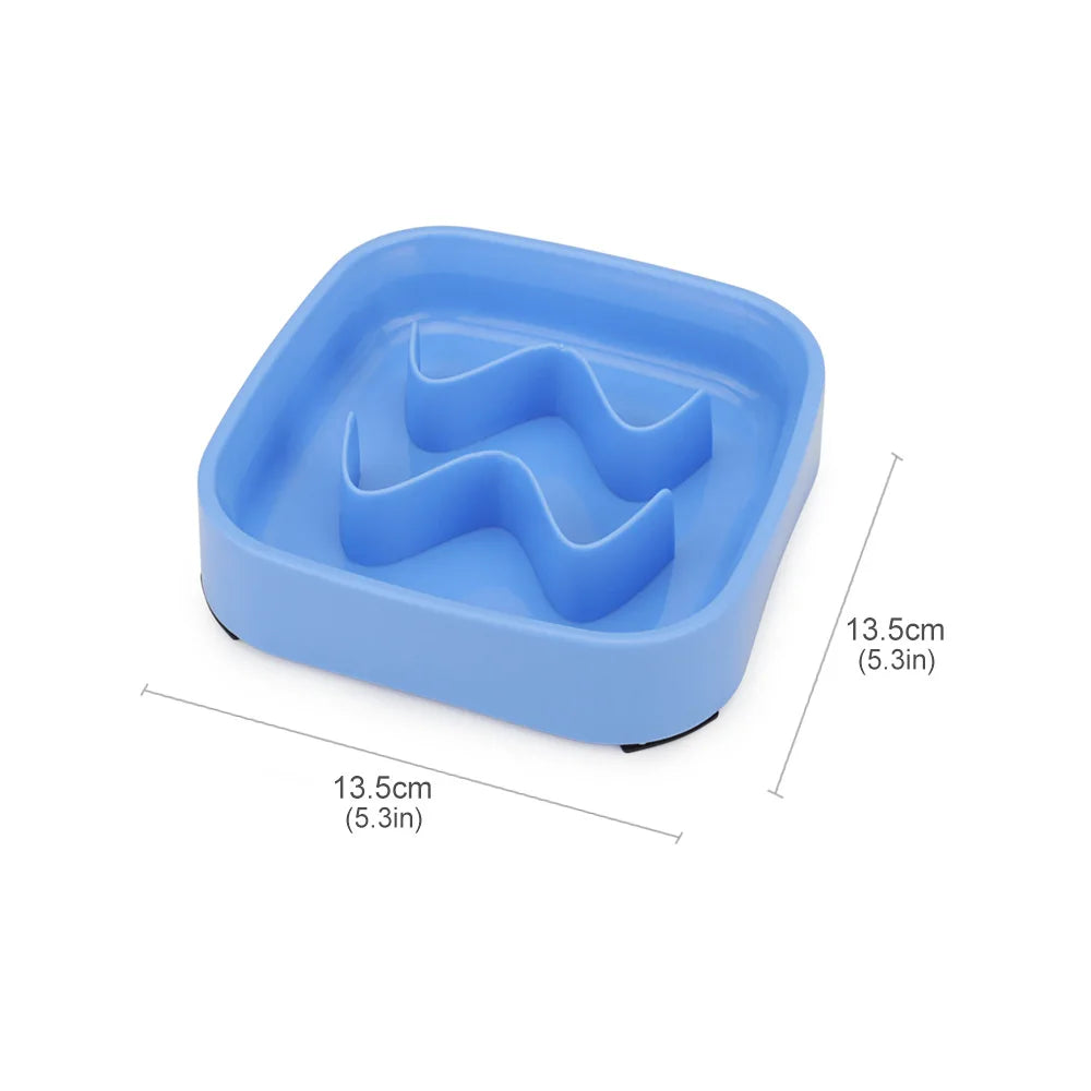 Slow Feeder Bowl 🐾🍽️ | Anti-Choke Design 😸🐶 | For Small Dogs & Cats 🐕🐈 | Square/Round Shape ✅