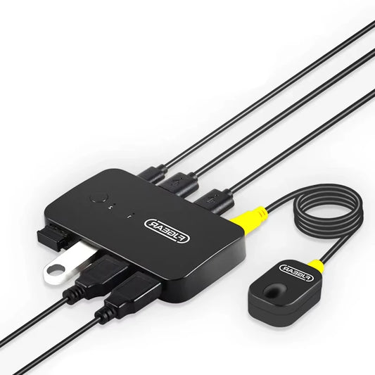 🖥️🔌 USB KVM Switch Adapter 2 Input 4 Output – Keyboard & Mouse Sharing Hub