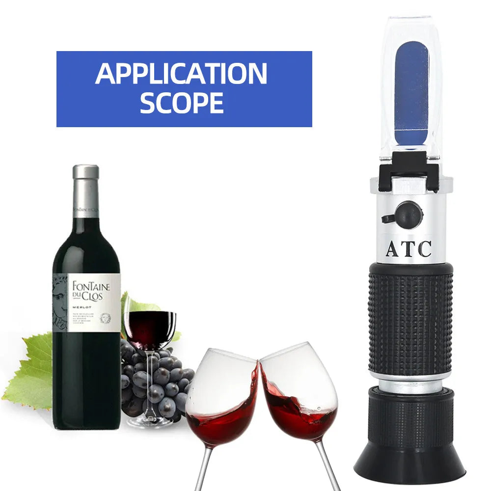 🍇🍷 Handheld Refractometer Tester 🚀 (Αλκοόλ 0-25% / Brix 0-40%)