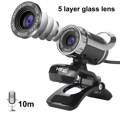 🌙🎥 Rotatable Night Vision Webcam – USB Κάμερα με 360° Περιστροφή & Μικρόφωνο 🎤💻