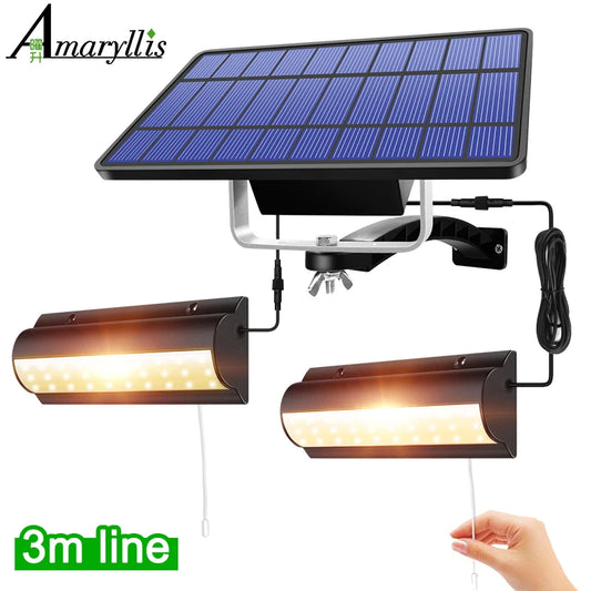 🌞💡 Upgraded Solar Pendant Light – Αυτόνομος Φωτισμός για Μέσα & Έξω! 💡🌞 IP65 Waterproof | Auto On/Off | Pull Switch | 3m Καλώδιο | White/Warm White