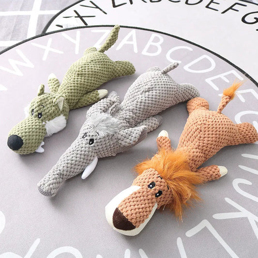 Plush Cartoon Dog Toy 🧸🐶 | Squeaky Chew Toy 🔊 | For Small Dogs 🐾 | Teeth Cleaning & Fun 🦷 | Cute & Soft ✅