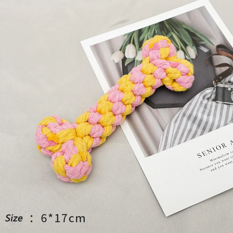 Rope Knot Ball Toy 🐶🪢 | Bite-Resistant Chew Toy 💪 | Teeth Cleaning 🦷 | For Small Dogs & Puppies 🐾 | Fun & Durable ✅
