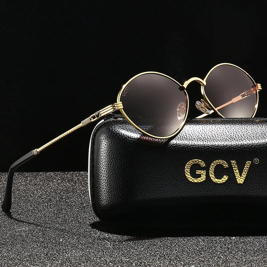 🕶️ GCV Cat Eye Titanium Alloy Sunglasses – Πολωτικά Γυαλιά Ηλίου UV400 με Night Vision & Vintage Retro Punk Design