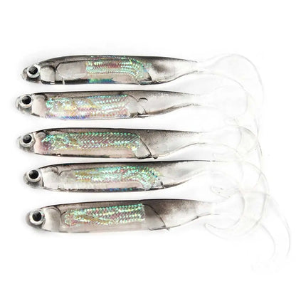 🎣 Atriptime 5Pcs Soft Bait Set – Τεχνητά Δολώματα Ψαρέματος με Ουρά T-Tail & Εφέ Ουράνιου Τόξου | 7cm / 7.5cm | 1.7g – 2.7g