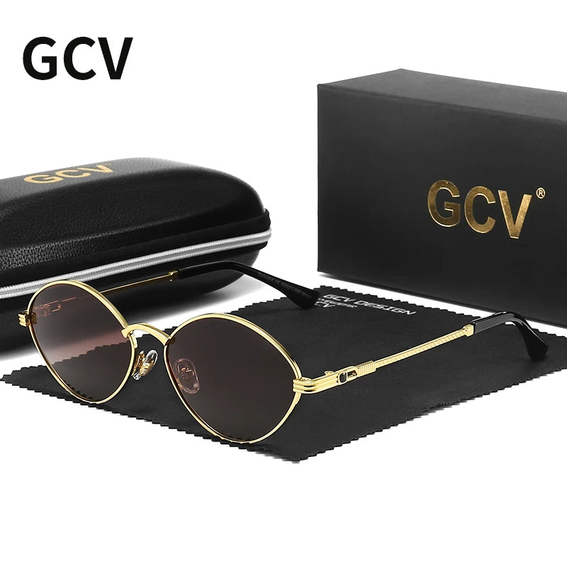 🕶️ GCV Cat Eye Titanium Alloy Sunglasses – Πολωτικά Γυαλιά Ηλίου UV400 με Night Vision & Vintage Retro Punk Design