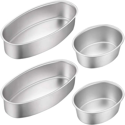 🍞 4 Μεγέθη Αντικολλητικά Οβάλ Ταψιά – Carbon Steel Cake & Bread Molds | Ιδανικά για Ψήσιμο Κέικ, Ψωμιού, Cheesecake & Πίτας