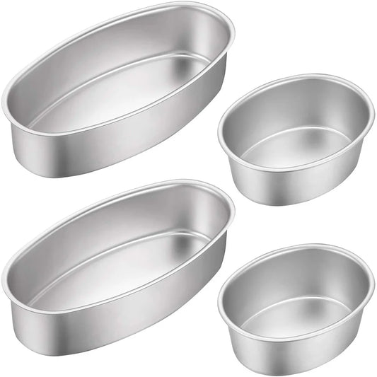 🍞 4 Μεγέθη Αντικολλητικά Οβάλ Ταψιά – Carbon Steel Cake & Bread Molds | Ιδανικά για Ψήσιμο Κέικ, Ψωμιού, Cheesecake & Πίτας