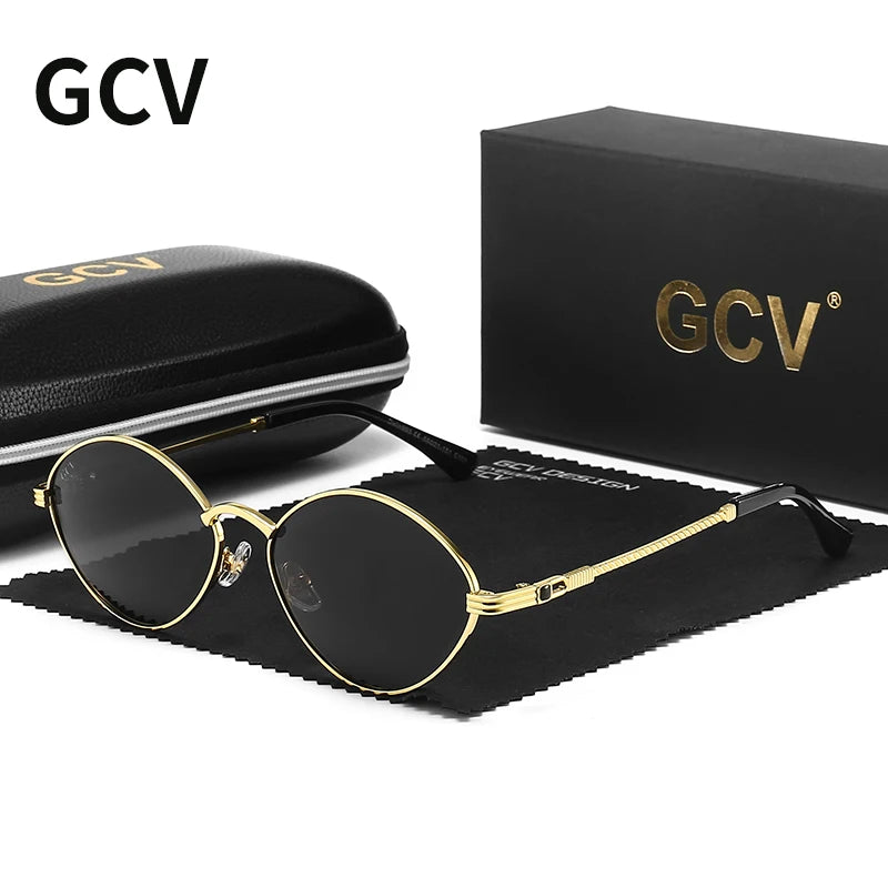🕶️ GCV Cat Eye Titanium Alloy Sunglasses – Πολωτικά Γυαλιά Ηλίου UV400 με Night Vision & Vintage Retro Punk Design