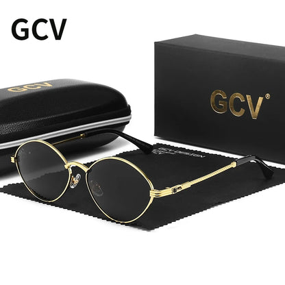 🕶️ GCV Cat Eye Titanium Alloy Sunglasses – Πολωτικά Γυαλιά Ηλίου UV400 με Night Vision & Vintage Retro Punk Design