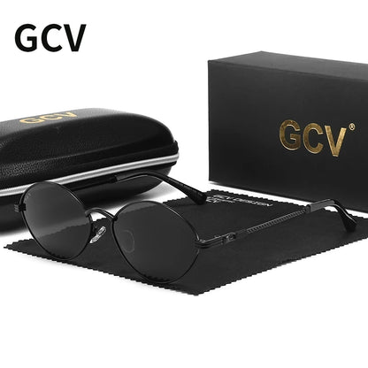 🕶️ GCV Cat Eye Titanium Alloy Sunglasses – Πολωτικά Γυαλιά Ηλίου UV400 με Night Vision & Vintage Retro Punk Design