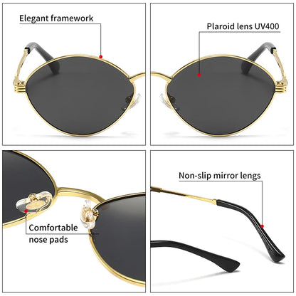 🕶️ GCV Cat Eye Titanium Alloy Sunglasses – Πολωτικά Γυαλιά Ηλίου UV400 με Night Vision & Vintage Retro Punk Design