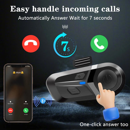 🏍️🎧 Waterproof Bluetooth Helmet Headset for Motorcycles – Hands-Free Calls & Music (BT 5.3) 🎧🏍️