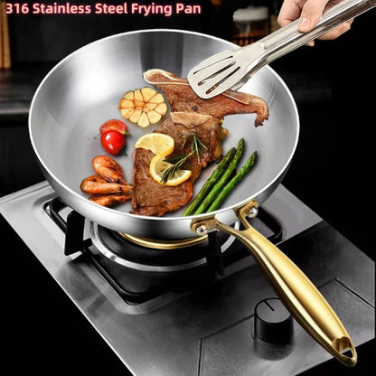 🥘 Τηγάνι Wok 316 Ανοξείδωτου Ατσαλιού – 7 Πάτων & Αντικολλητική Τεχνολογία | Ιδανικό για Μπριζόλες, Λαχανικά & Καθημερινό Μαγείρεμα