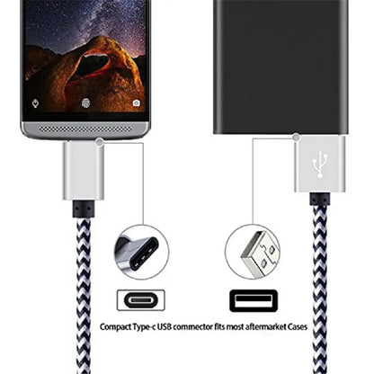🔌⚡ USB Type-C Καλώδιο Φόρτισης & Data – 2.4A Fast Charging, Υφασμάτινο Woven Nylon, Ανθεκτικό & Γρήγορο 📱✨