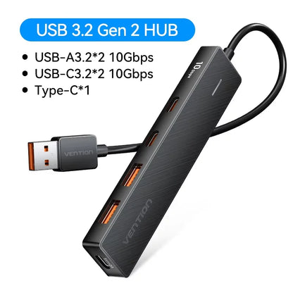 Vention USB 3.2 Gen2 HUB 5 Ports – 10Gbps High-Speed Multiport Adapter