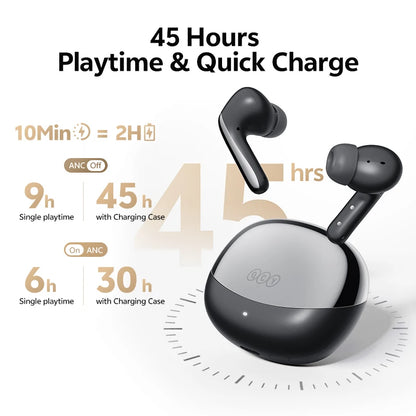 🎧 QCY MeloBuds N60 – Bluetooth 6.0 Earbuds με ANC, LDAC & 45H Αυτονομία