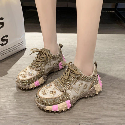 👟✨ Γυναικεία Casual Sneakers με Στρας – Πολυτελές Στυλ & Άνεση ✨👟