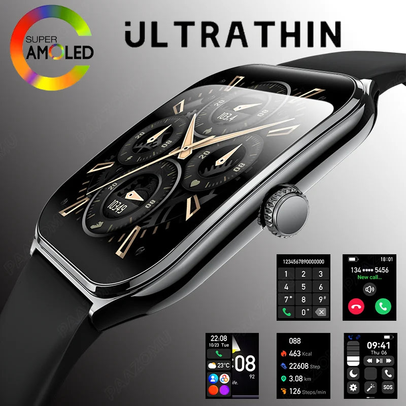 ⌚ New Ultra Thin Smart Watch 1.96" AMOLED – Κομψό, Έξυπνο & Υψηλής Ανάλυσης