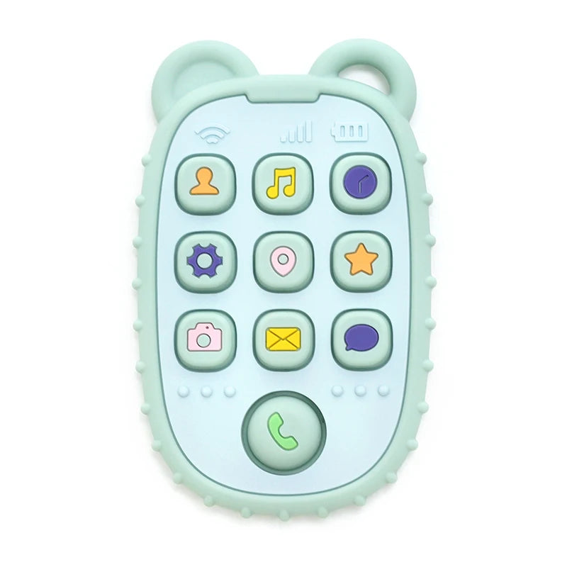 🍼📱 Baby Silicone Teether σε Σχήμα Κινητού 👶✨ (Moonpie)