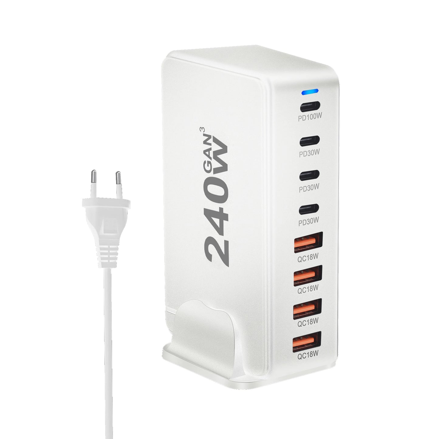 ⚡🔌 240W GaN Desktop Charger – 8x USB-C Θύρες με PD 3.0 Fast Charging ⚡