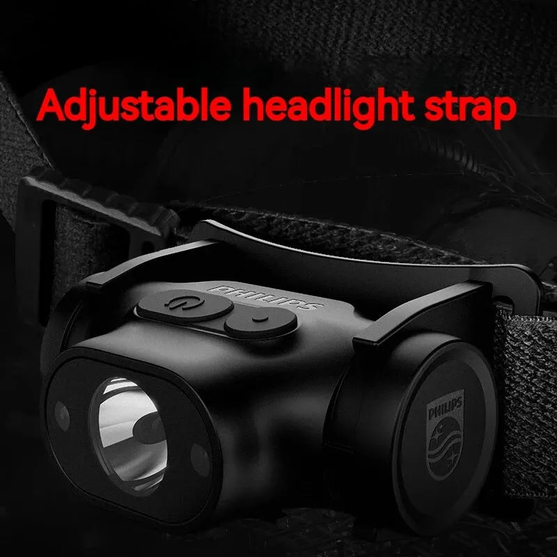 💡 Philips LED Επαναφορτιζόμενος Φακός Κεφαλής με Αισθητήρα Κίνησης – Type-C Φόρτιση για Camping, Ψάρεμα & Εξωτερικές Δραστηριότητες 🎣🏕️