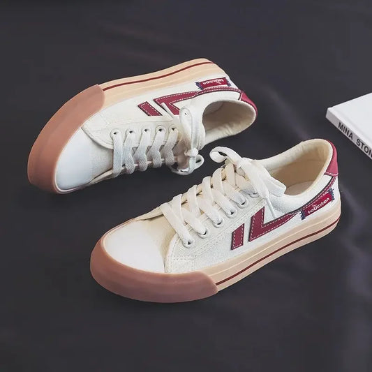 👟☀ Γυναικεία Canvas Flat Sneakers – Καλοκαιρινό Κορεάτικο Στυλ ☀👟