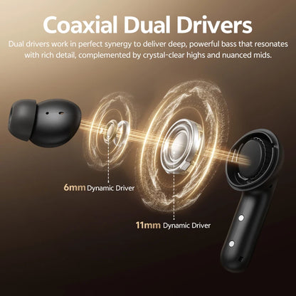 🎧 QCY MeloBuds N60 – Bluetooth 6.0 Earbuds με ANC, LDAC & 45H Αυτονομία