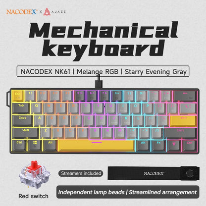 ⌨️🔥 AJAZZ NK61 Wired Gaming Mechanical Keyboard – 60% RGB (61 Keys) 🎮✨