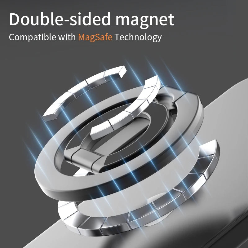 📱🧲 WSSHE MagSafe Double-Sided Magnetic Ring Holder 🚀 (Universal Grip & Stand)