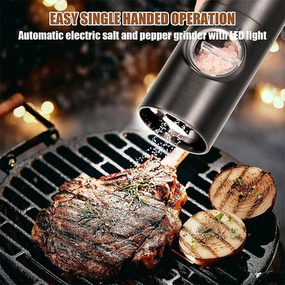 🧂✨ Ηλεκτρικός Αυτόματος Μύλος Αλατιού & Πιπεριού με LED – Σετ Μπαταρίας & Ρυθμιζόμενη Άλεση ✨🧂