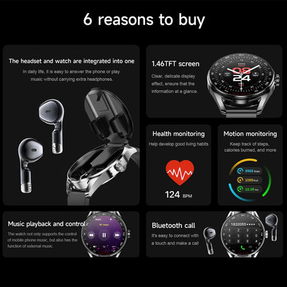 ⌚ GEJIAN D9 – Smart Watch με Ενσωματωμένα Bluetooth Ακουστικά 2-σε-1 | NFC, Κλήσεις, Καρδιακός Ρυθμός & Πολλαπλά Sports Modes