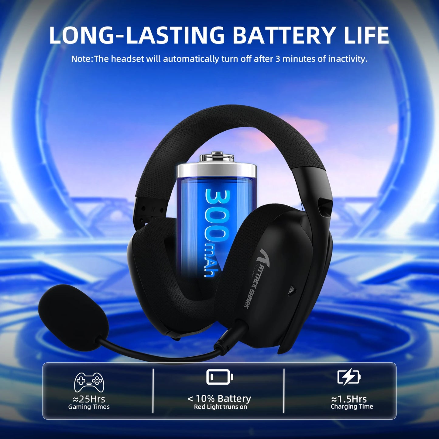 🎧 ATTACK SHARK L80PRO Wireless Gaming Headset | 2.4GHz + Bluetooth + 3.5mm | Dual Mic System | 7.1 Surround | Ultra-Light 203g | For PC / PS / Xbox / Switch / Mac