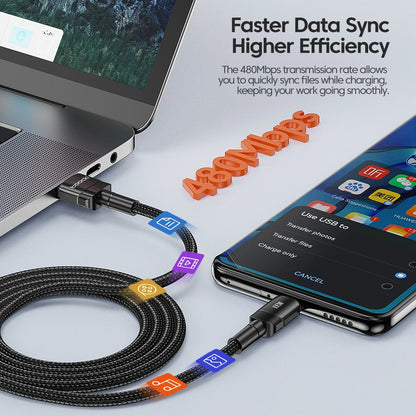 ⚡🔌 Toocki 6A USB to Type-C Cable – PD 100W Ταχεία Φόρτιση & Data Sync 🎯