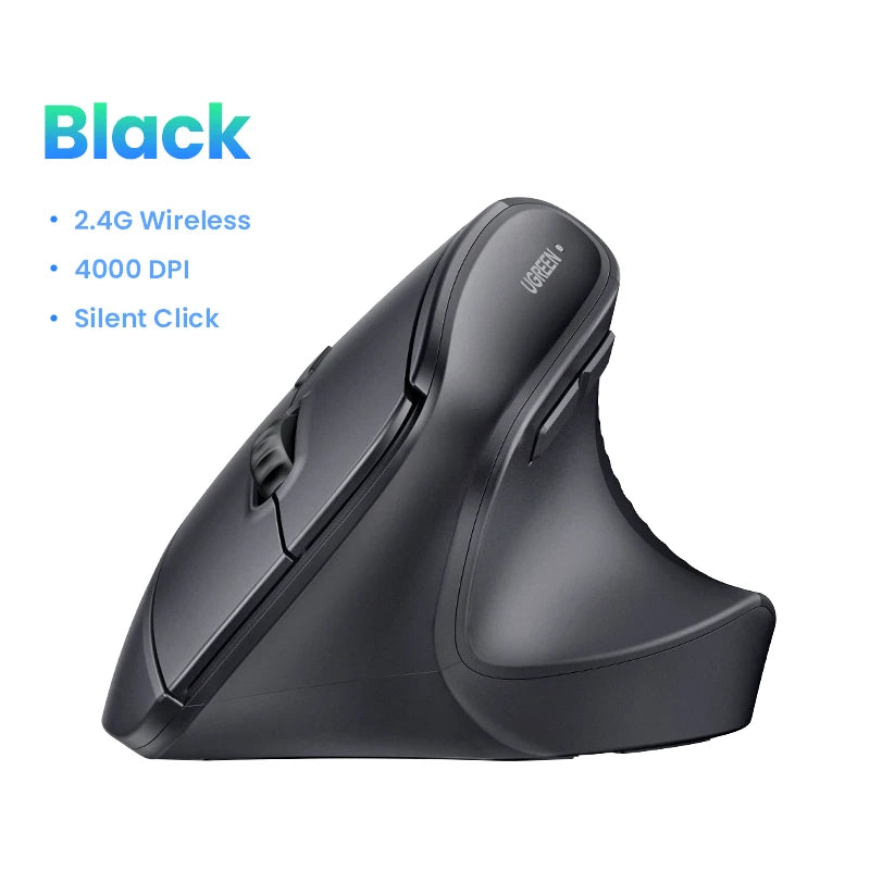 🖐️ UGREEN Vertical Wireless Mouse Ergonomic Design • 2.4G Wireless • 4000 DPI • 6 Silent Buttons – For MacBook, Laptop & PC 🖱️✨