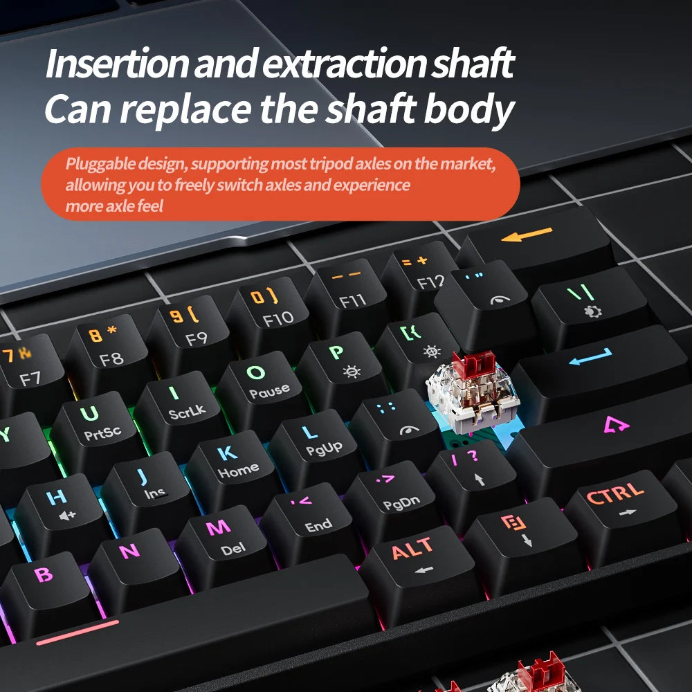 ⌨️ MUCAI MK61 Mechanical Gaming Keyboard 60% • 61 Keys • Red Switches • Hot-Swap • RGB • Detachable Cable • FPS Optimized