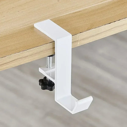Adjustable Desk Edge Hook for Headset & Backpack – Metal No-Drill Desk Hook