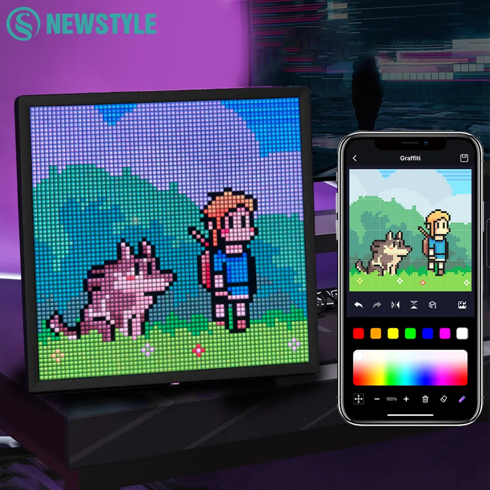 LED Pixel Display 64×64 RGB – Programmable Pixel Art Οθόνη με Bluetooth App