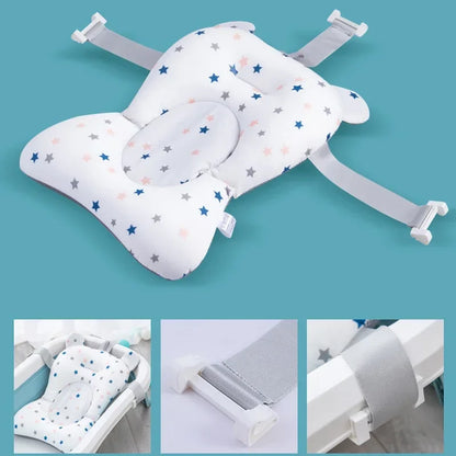 🛁👶 Baby Bath Seat Support Mat – Αναδιπλούμενο Μαξιλάρι & Κάθισμα Μπανιέρας για Νεογέννητα Άνετο, μαλακό και αντιολισθητικό, για ασφαλές και απολαυστικό μπάνιο! 💖💦