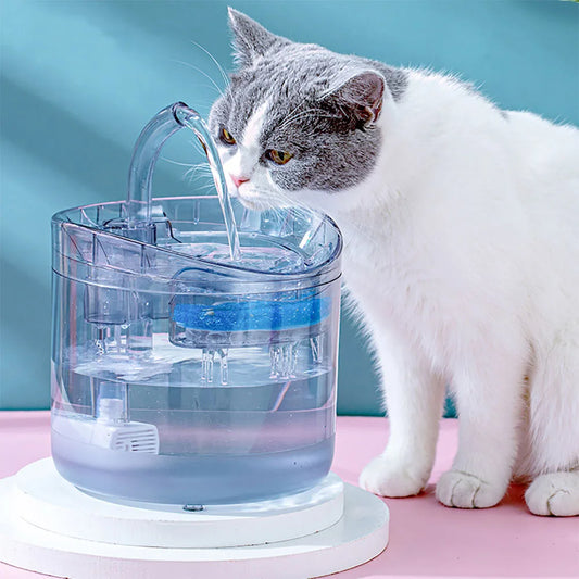💧🐱 Cat & Dog Smart Water Fountain – Αυτόματη Πηγή Νερού με Αισθητήρα Κίνησης & Διαφανή Δεξαμενή 2L | Αθόρυβη & Υγιεινή Ποτίστρα για Κατοικίδια