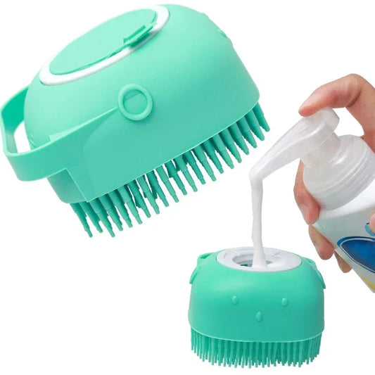 🛁🐾 Pet Shampoo Brush with Dispenser – Σιλικονούχα Βούρτσα Μασάζ & Σαπουνίσματος για Σκύλους & Γάτες 🧴🐶 2 σε 1: Απαλό μασάζ & καθαρισμός με δοχείο σαμπουάν – για άνετο και απολαυστικό μπάνιο!