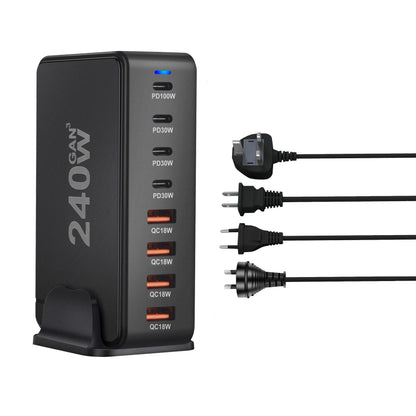 ⚡🔌 240W GaN Desktop Charger – 8x USB-C Θύρες με PD 3.0 Fast Charging ⚡
