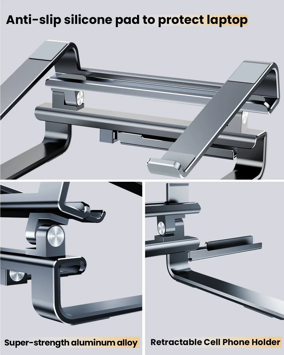 💻✨ Eary Aluminum Laptop Stand – Εργονομική Ρυθμιζόμενη Βάση Γραφείου 🎯