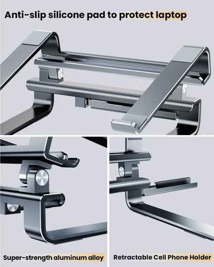 💻✨ Eary Aluminum Laptop Stand – Εργονομική Ρυθμιζόμενη Βάση Γραφείου 🎯