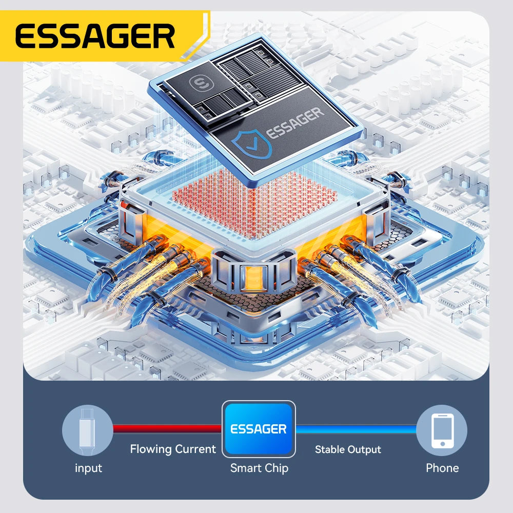Essager USB Type-C Καλώδιο Φόρτισης 120W με LED Ένδειξη Ισχύος