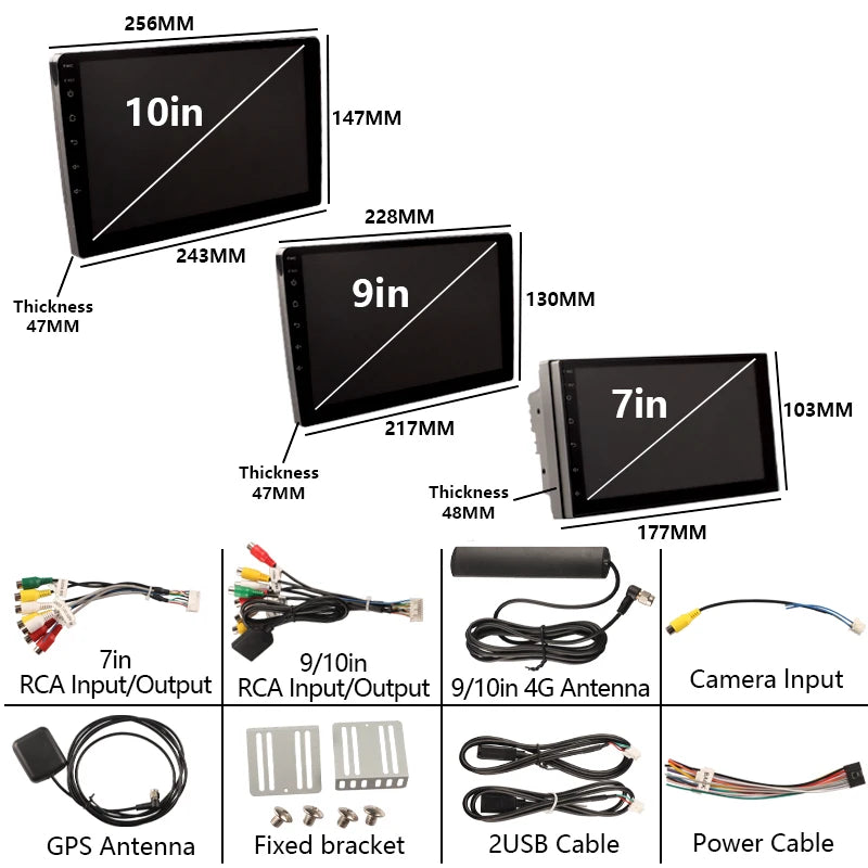 🚗🎶 BOSSCAR 2 Din Android 12 Car Multimedia Player – Οθόνη 7"/9"/10.1", 4G + 64G, GPS, CarPlay & Android Auto 📡✨