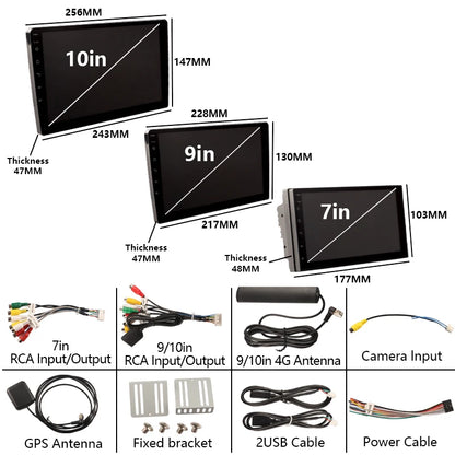 🚗🎶 BOSSCAR 2 Din Android 12 Car Multimedia Player – Οθόνη 7"/9"/10.1", 4G + 64G, GPS, CarPlay & Android Auto 📡✨