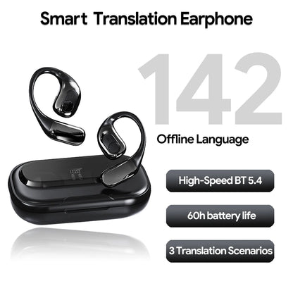 🎧 T23 Real-Time Wireless Earphone Translator – Άμεση Επικοινωνία σε 142 Γλώσσες